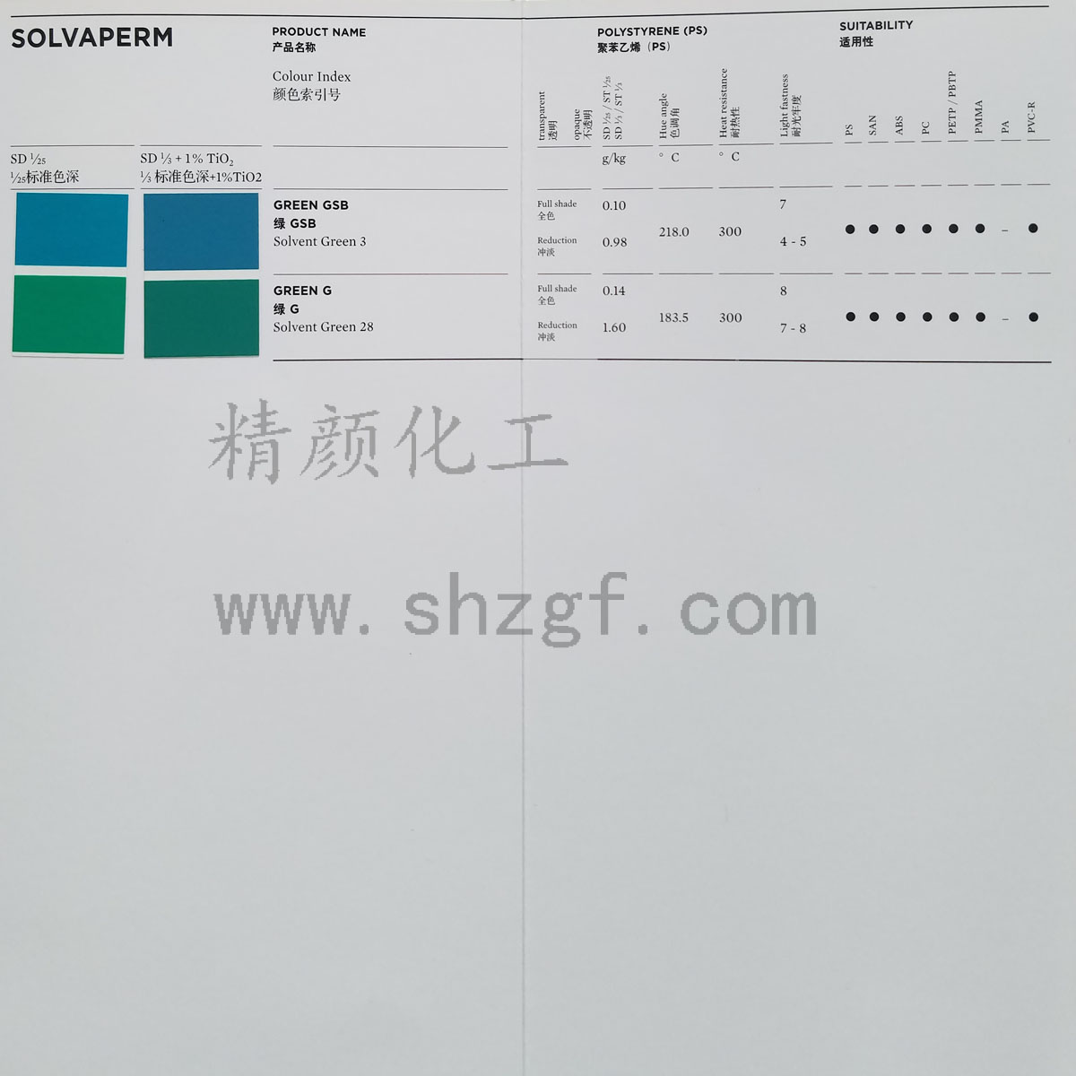 Solvaperm塑料溶劑染料色卡