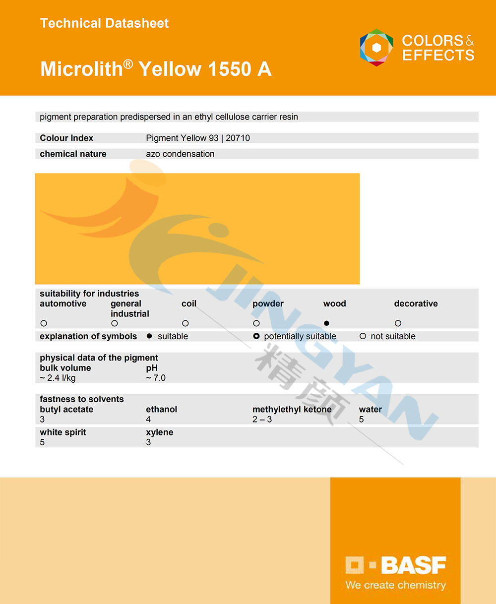 巴斯夫微高力1550A納米顏料TDS技術(shù)說明書
