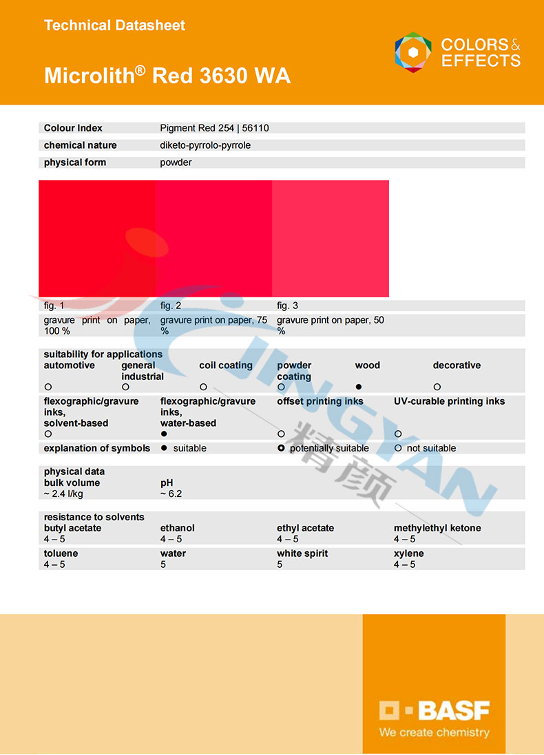 巴斯夫3630WA水性納米顏料TDS數(shù)據(jù)報(bào)告