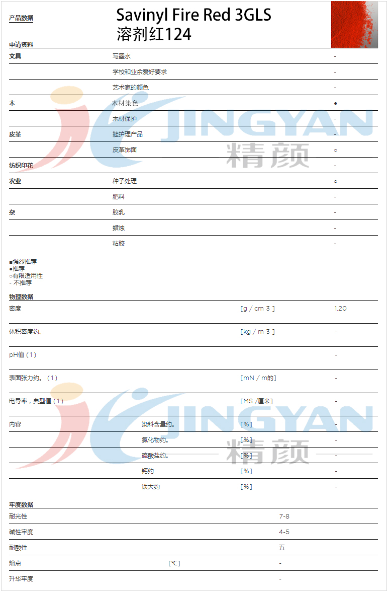 科萊恩沙芬尼火紅染料3GLS數(shù)據(jù)表